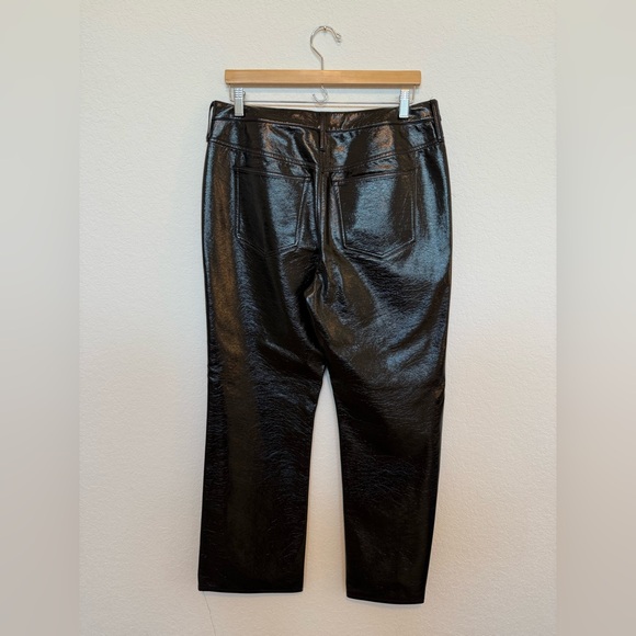 J. Crew Collection Pants Size 31 Black Faux Patent Leather - Picture 3 of 6